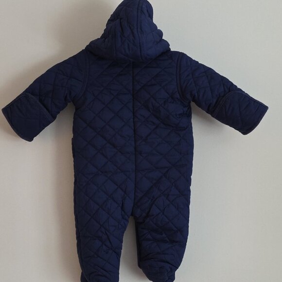 RALPH LAUREN | Layette Boys Quilted Barn Bunting Snowsuit Navy sz 6M - Picture 5 of 6